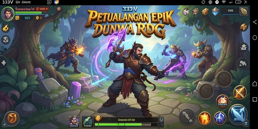 Tampilan gameplay RPG yang epik dan imersif dalam 333V.