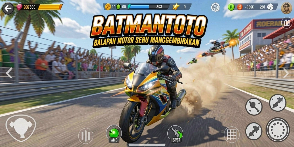 Gameplay seru dalam balapan motor dengan grafik menakjubkan.