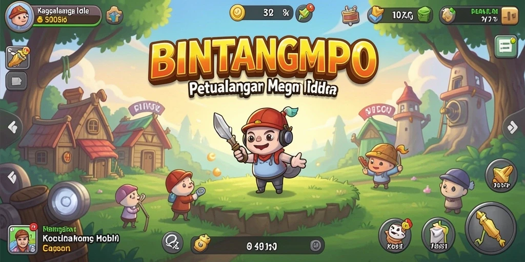 Screenshot gameplay BINTANGMPO menampilkan karakter yang aktif beraksi.