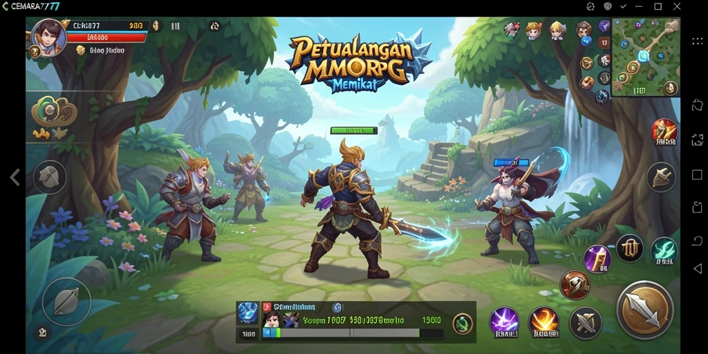 Tampilan gameplay menakjubkan dari CEMARA77 dalam dunia MMORPG.