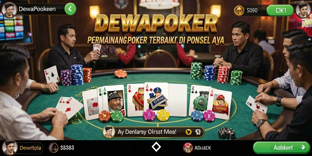 Tampilan menarik DEWAPOKER saat pemain beraksi di meja poker.