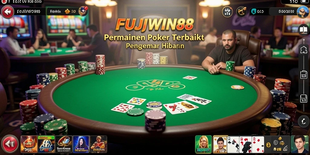 Tampilan gameplay Poker yang mendebarkan di FUJIWIN88.
