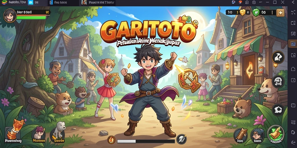 Tampilan gameplay GARITOTO dengan karakter anime yang menarik.