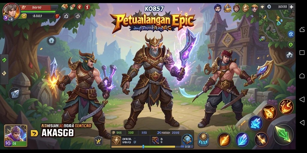 Screenshot gameplay KO857 menampilkan pertempuran seru di dunia ARPG.