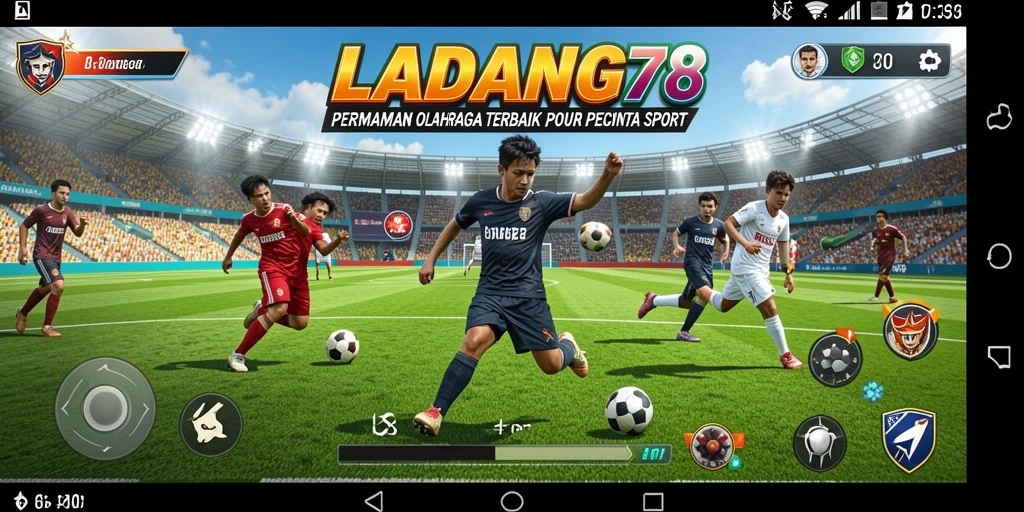Tampilan gameplay menegangkan dalam LADANG78 yang penuh aksi olahraga.