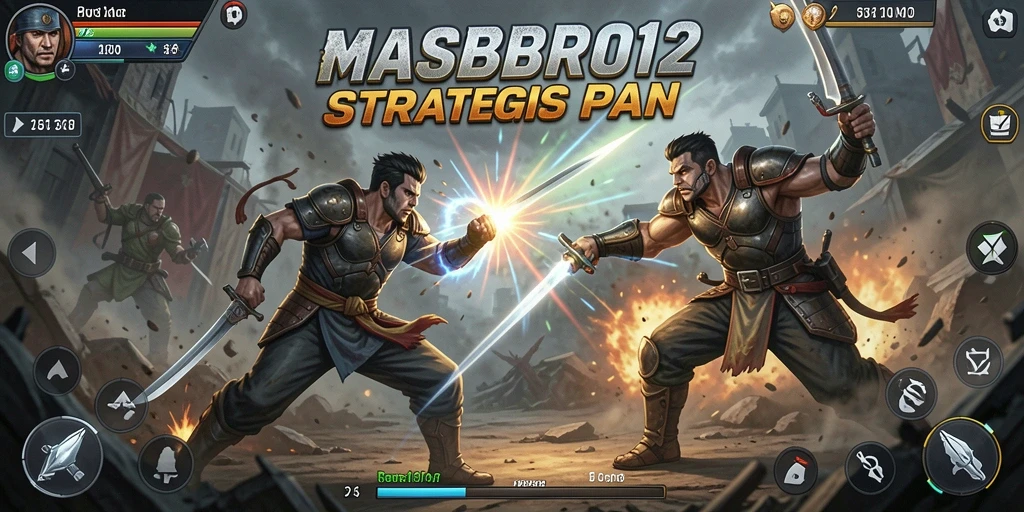 Screenshot menunjukkan aksi mendebarkan gameplay strategi di MASBRO12.