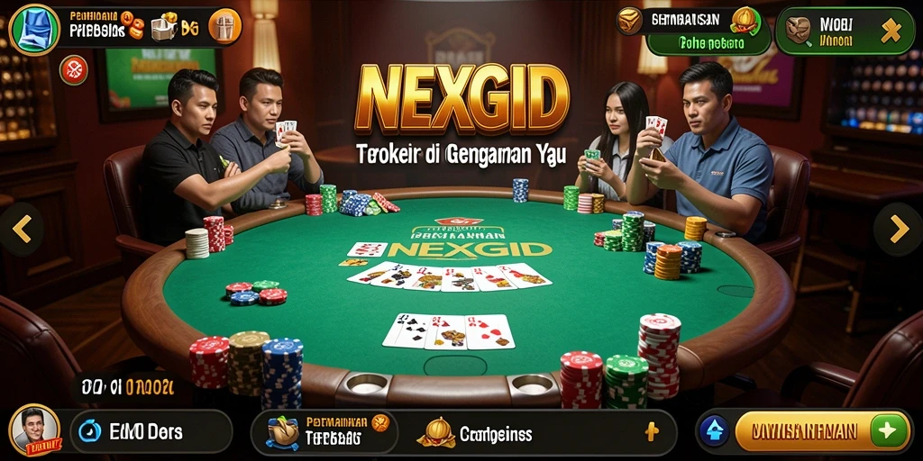 Tampilan seru dari gameplay poker NEXGID yang menantang.
