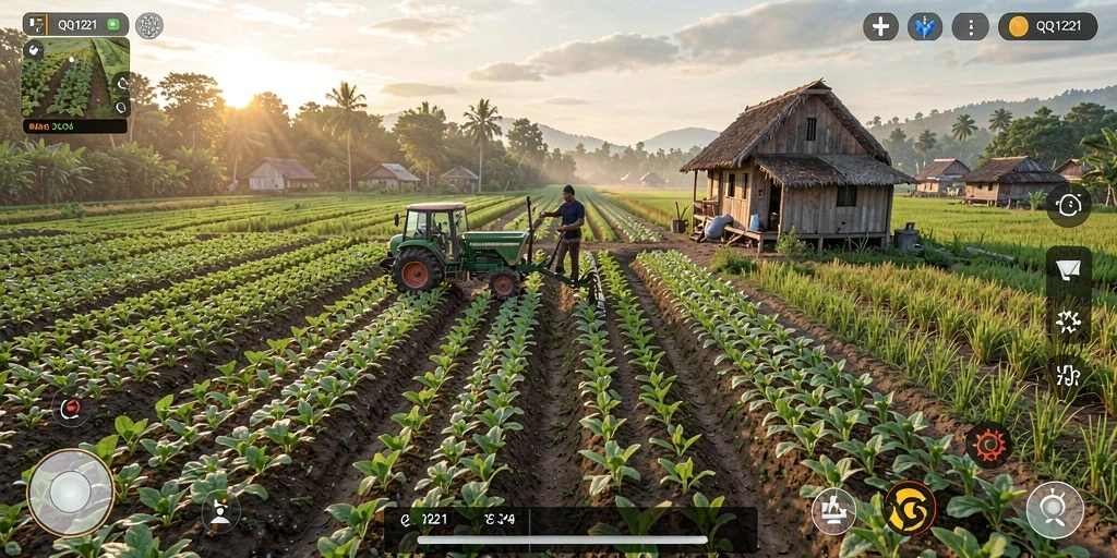 Gameplay menarik dari QQ1221 dengan berbagai aktivitas bertani.