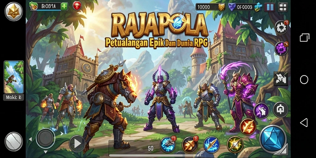 Screenshot menampilkan aksi seru dalam gameplay RPG RAJAPOLA.
