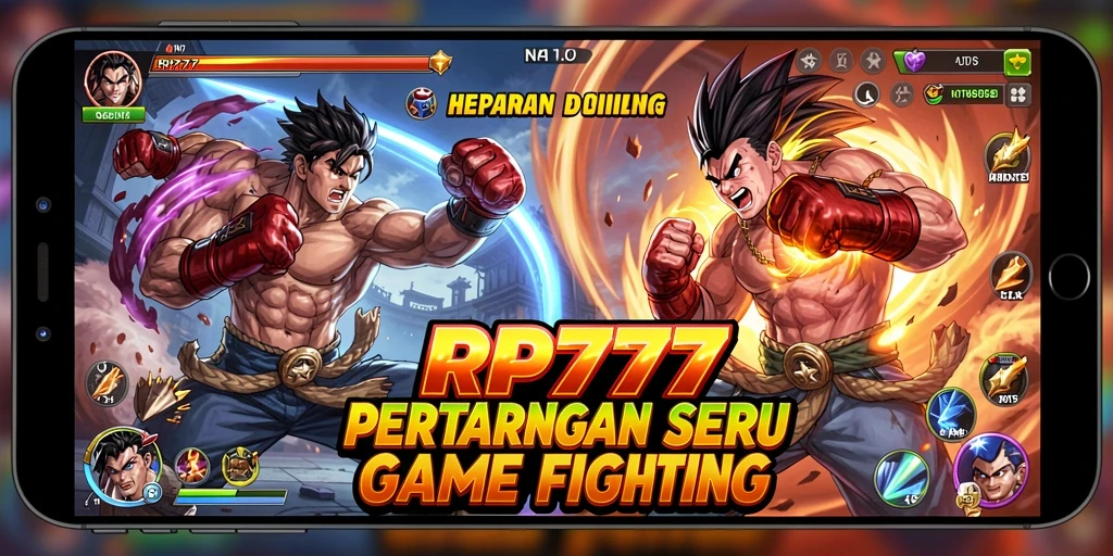 Screenshot RP777 menunjukkan aksi pertarungan yang intens dan grafis mencolok.
