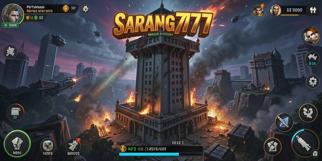 Gameplay menegangkan SARANG777 dalam pertahanan menara.