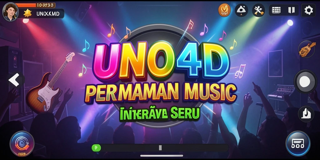 Tangkapan layar gameplay <strong>UNO4D</strong> yang menampilkan keseruan bermain musik.