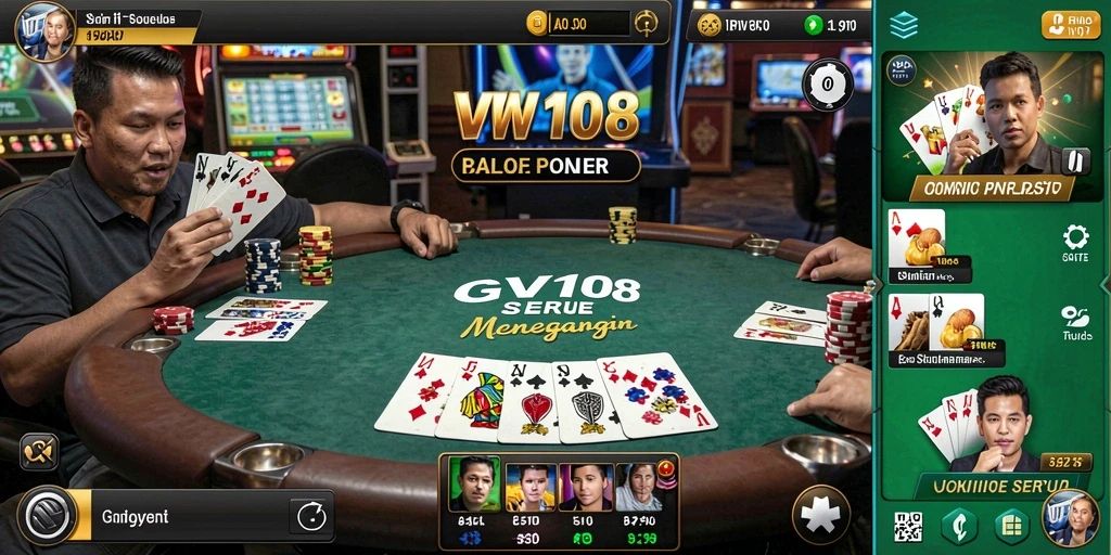 Tampilan menarik dari gameplay poker di VW108 yang menegangkan.