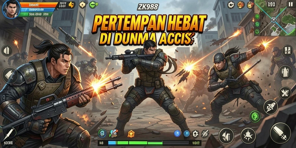 Screenshot menampilkan aksi seru dalam game ZK988.